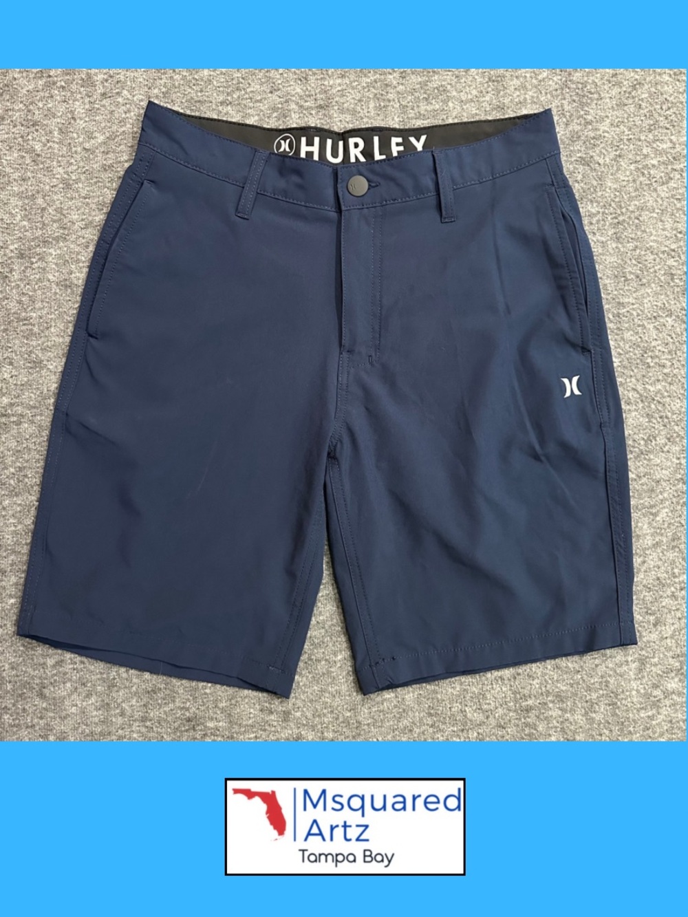 Hurley Men's Navy Blue Hybrid Walk Shorts Size 30 Stretch Performance